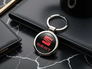 Seat Anello Chiave su Misura Bombata Look Metallico
